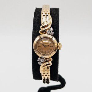 Vintage ROLEX .33ct Diamond 18k Yellow Gold Ladies Watch